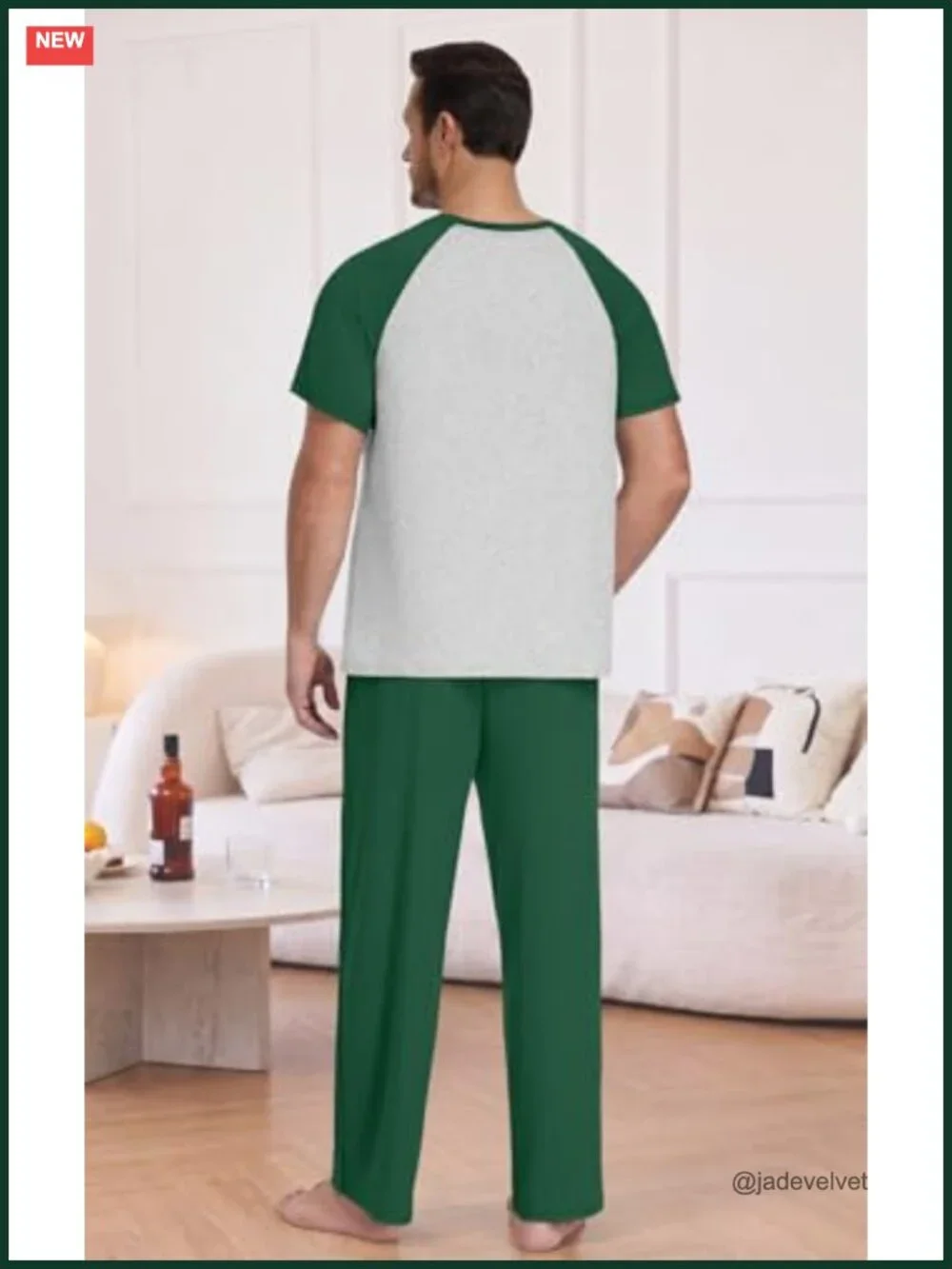 Short Sleeve Pajama Set with Pocket - Lightweight Sleepwear for Men